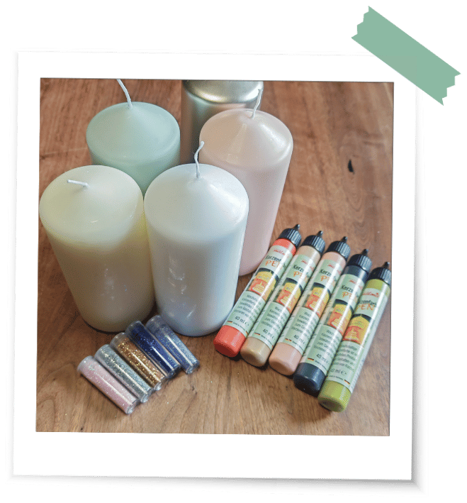 DIY Familienkerze gestalten Materialien