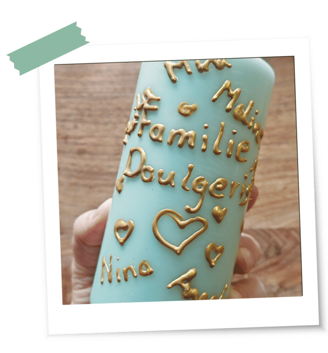 DIY Familienkerze mit Namen gestalten