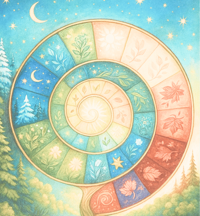 Die Rauhnachtsspirale ein Jahreskunstwerk